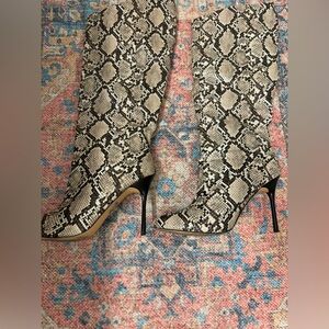 Snake Print stiletto boots